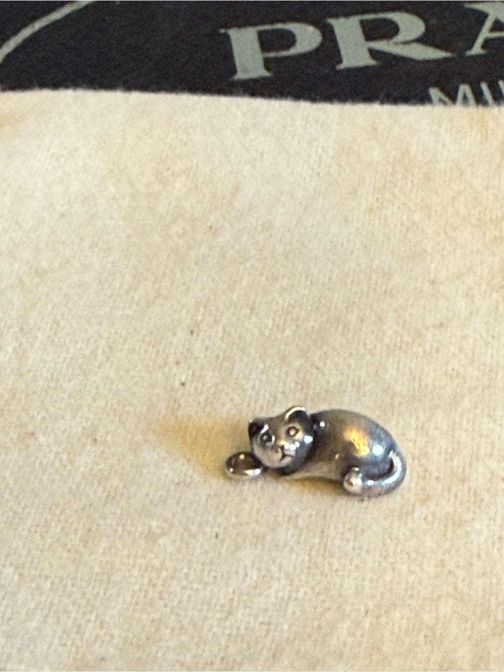 James Avery Retired Silver Sleeping Cat Charm